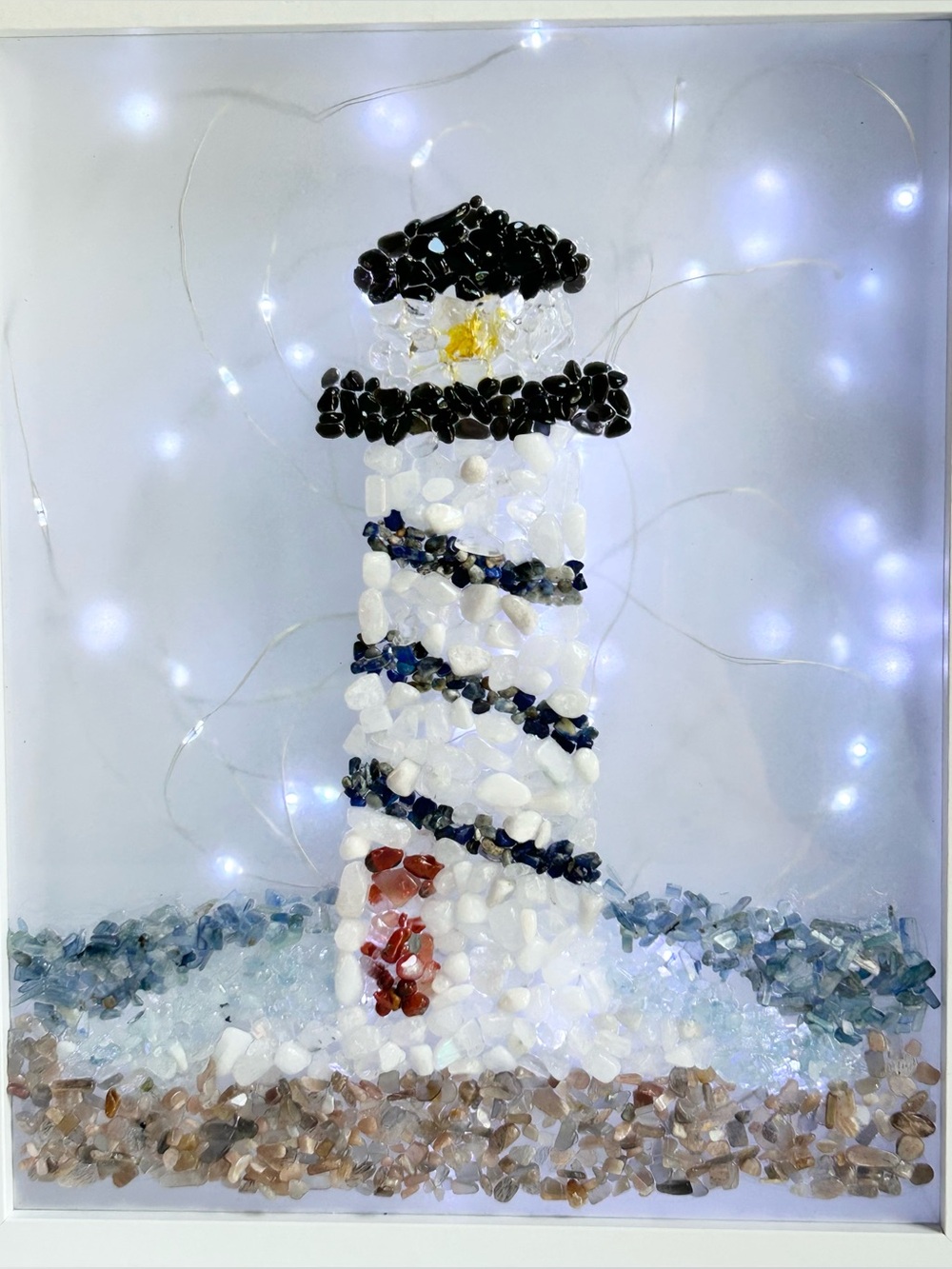 Lighthouse Crystal Chips Light Box